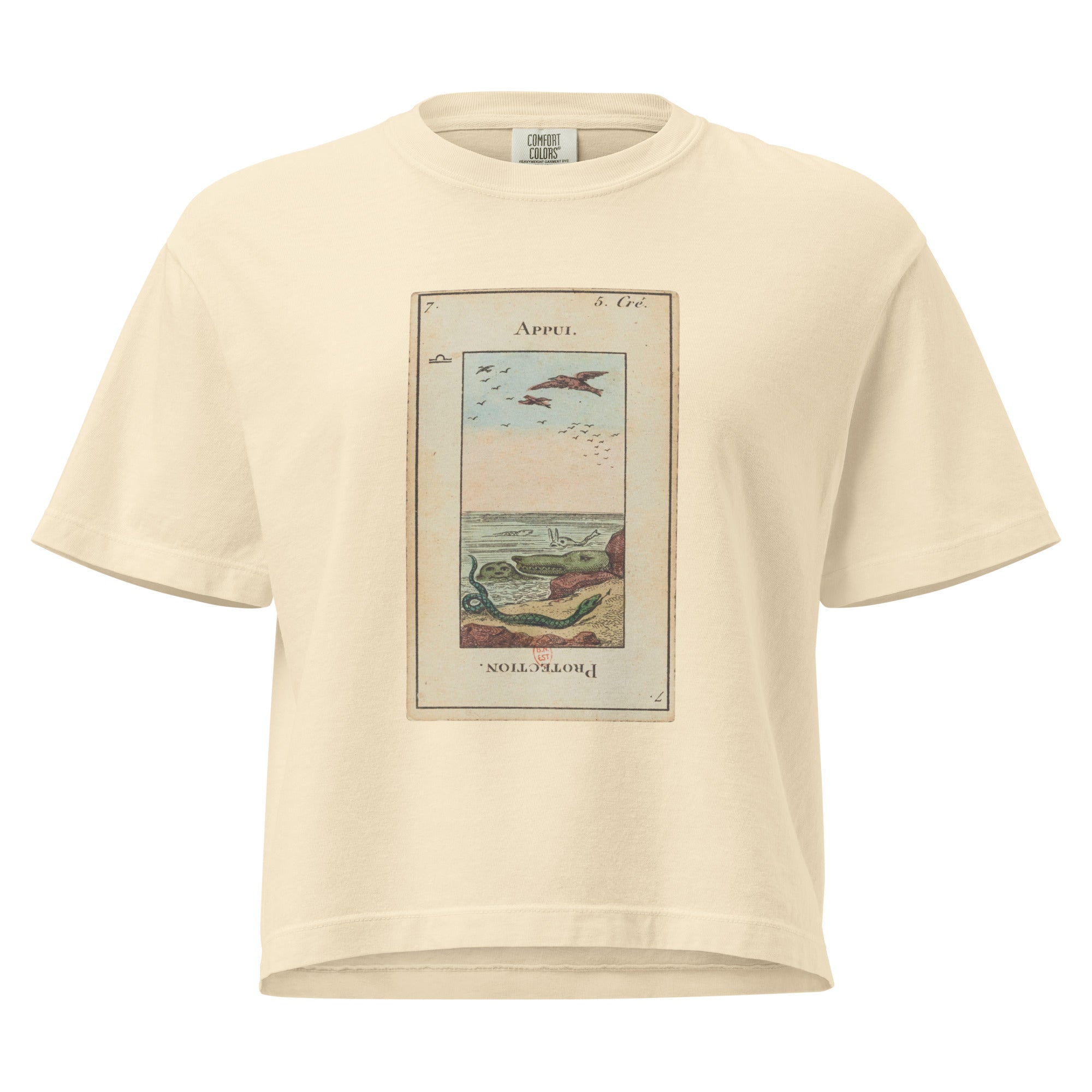 Vintage "Grand Etteilla" French Tarot "Protection" | Women’s Boxy Tee-Haus of Darkness, Haus of Light