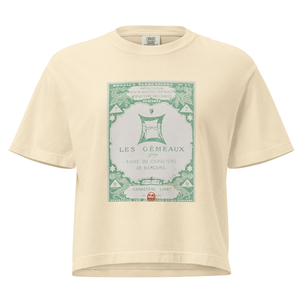 "Gemini" Vintage French Astrology Oracle | Women's Boxy Tee-Haus of Darkness, Haus of Light