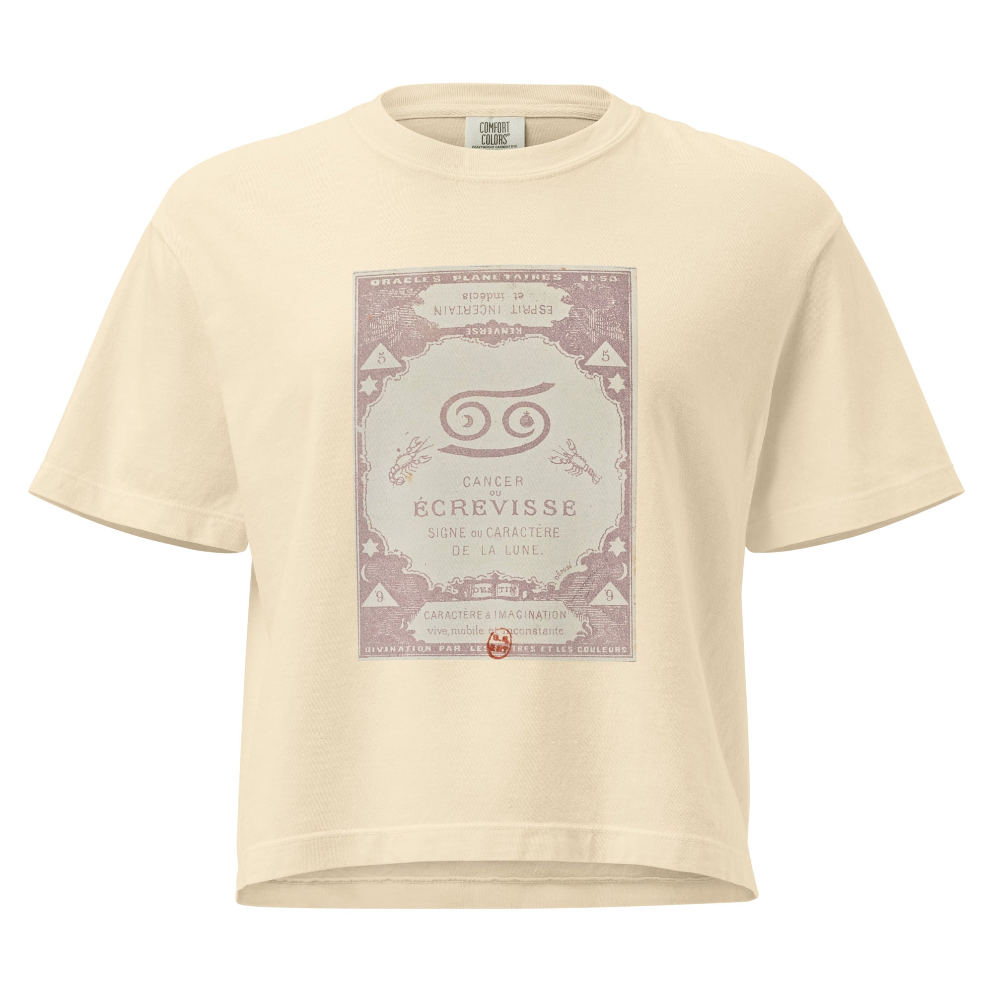 "Cancer" Vintage French Astrology Oracle | Women's Boxy Tee-Haus of Darkness, Haus of Light