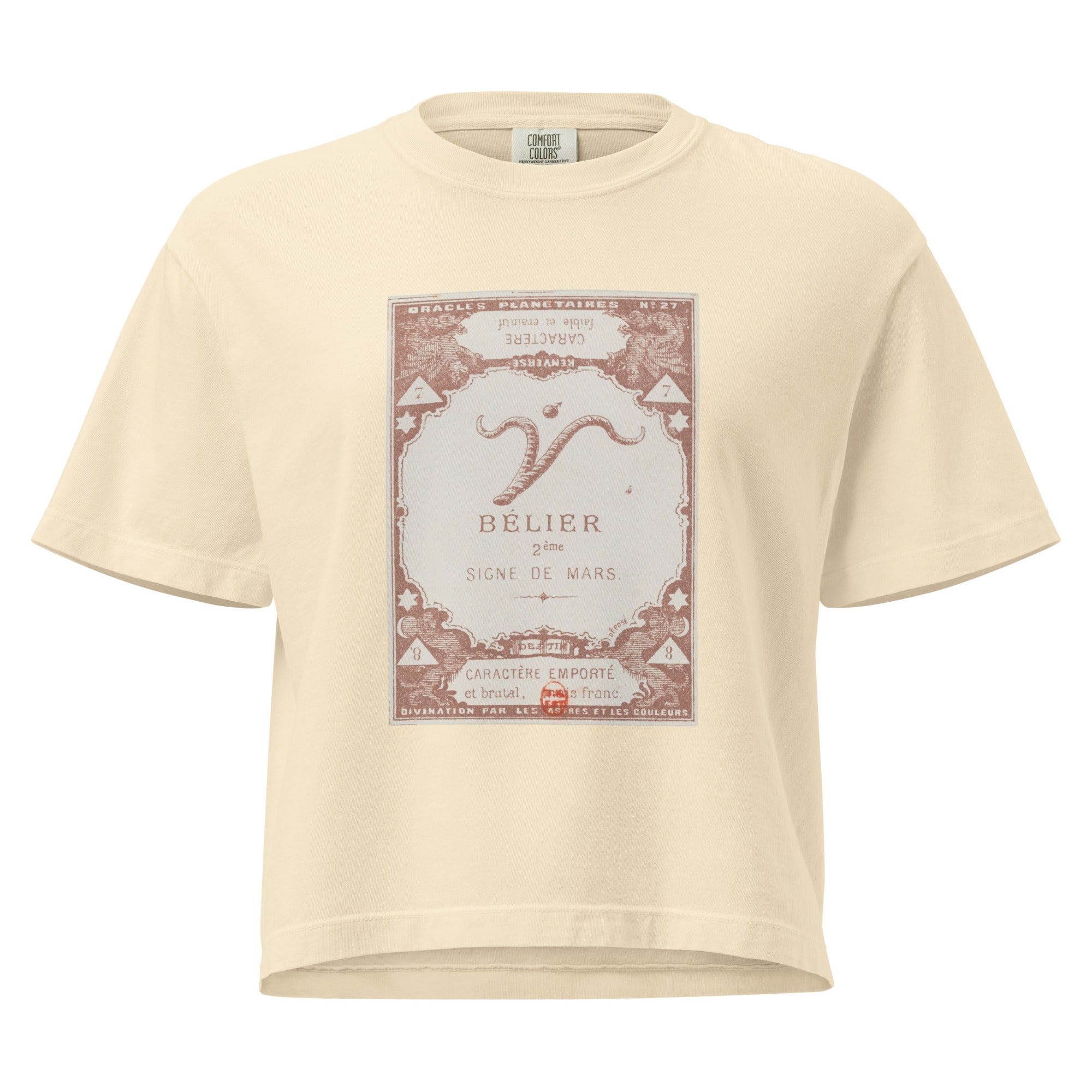 "Aries" Vintage French Astrology Oracle | Women's Boxy Tee-Haus of Darkness, Haus of Light