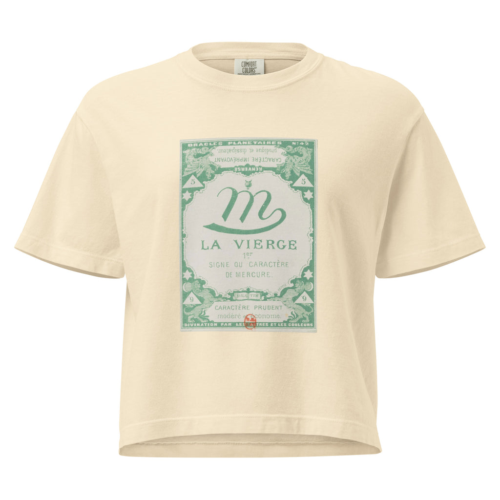 "Virgo" Vintage French Astrology Oracle | Women's Boxy Tee-Haus of Darkness, Haus of Light