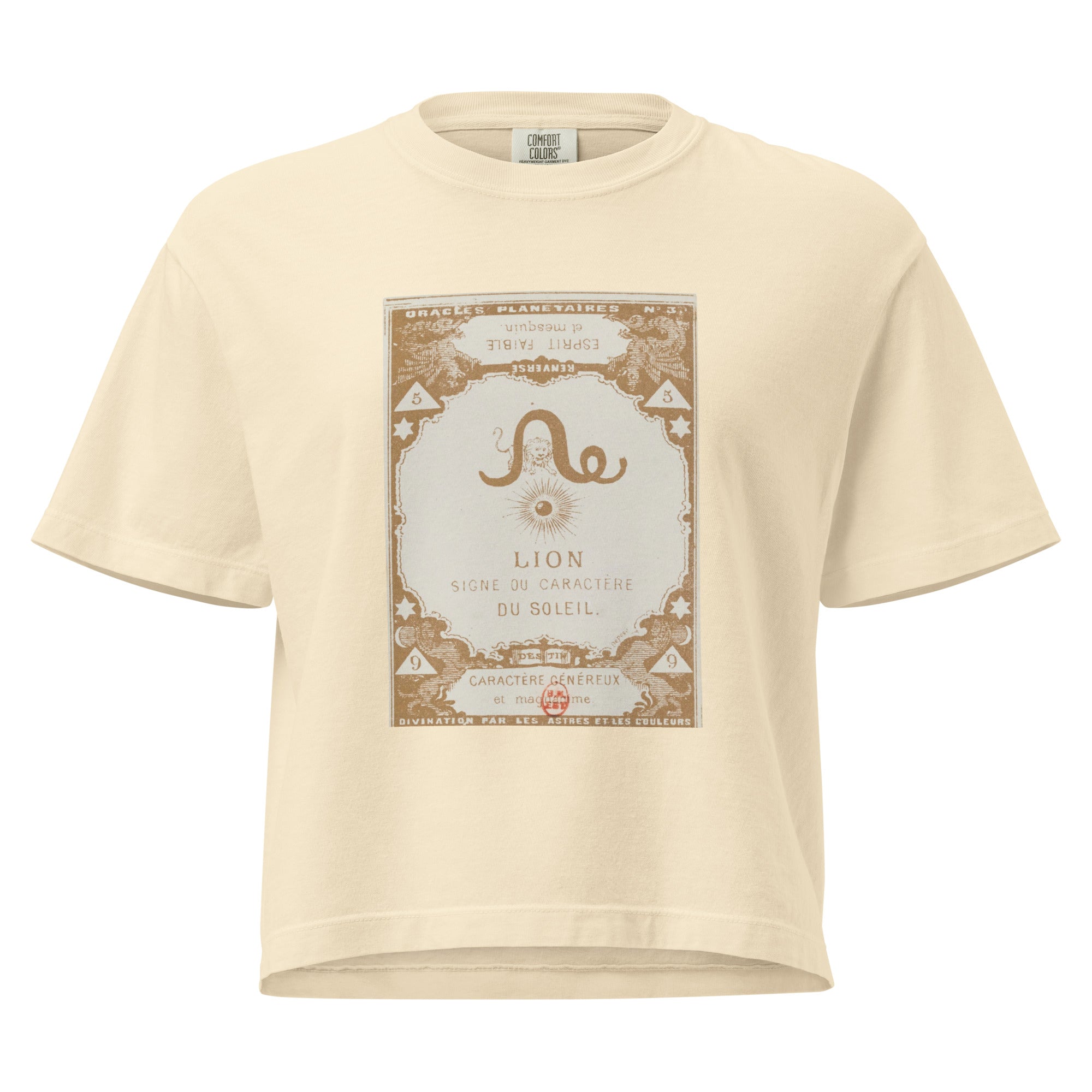 "Leo" Vintage French Astrology Oracle | Women's Boxy Tee-Haus of Darkness, Haus of Light