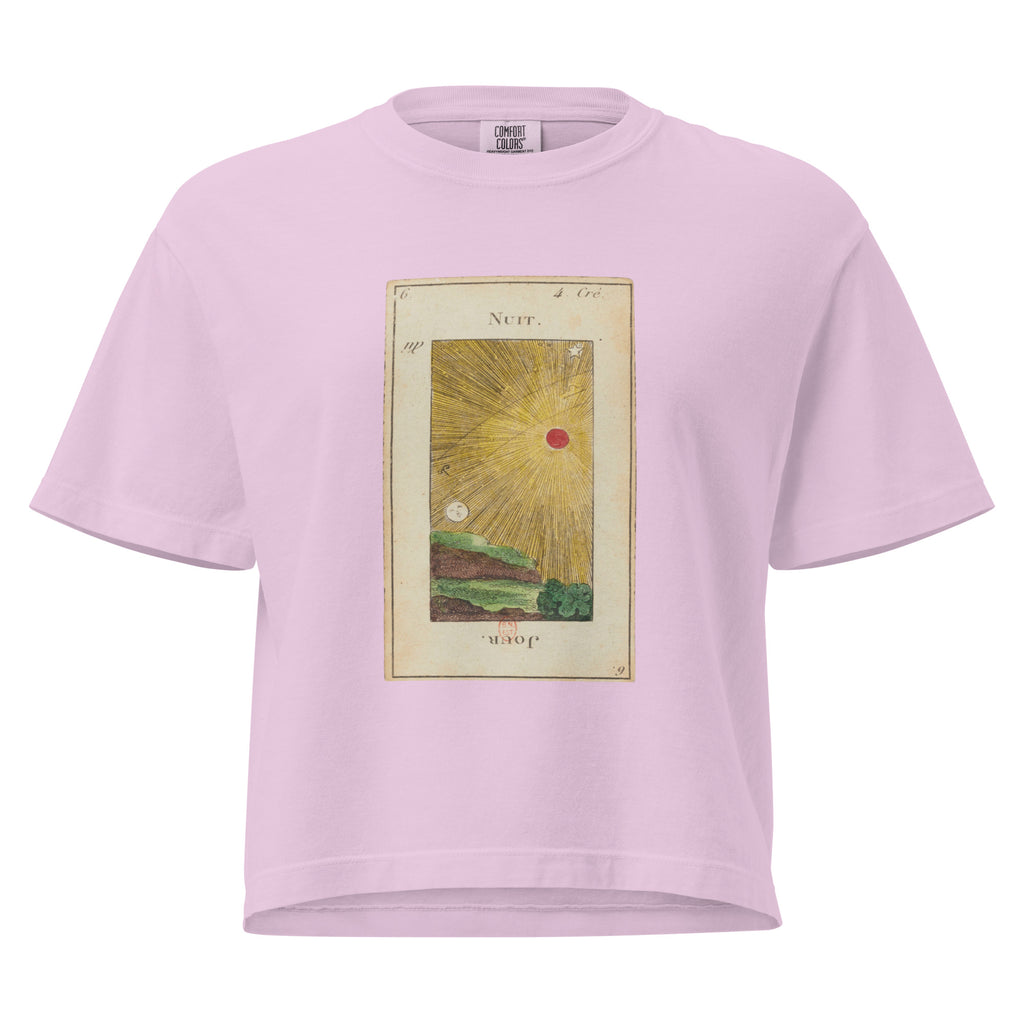 Vintage "Grand Etteilla" French Tarot "Day & Night" | Women’s Boxy Tee-Haus of Darkness, Haus of Light