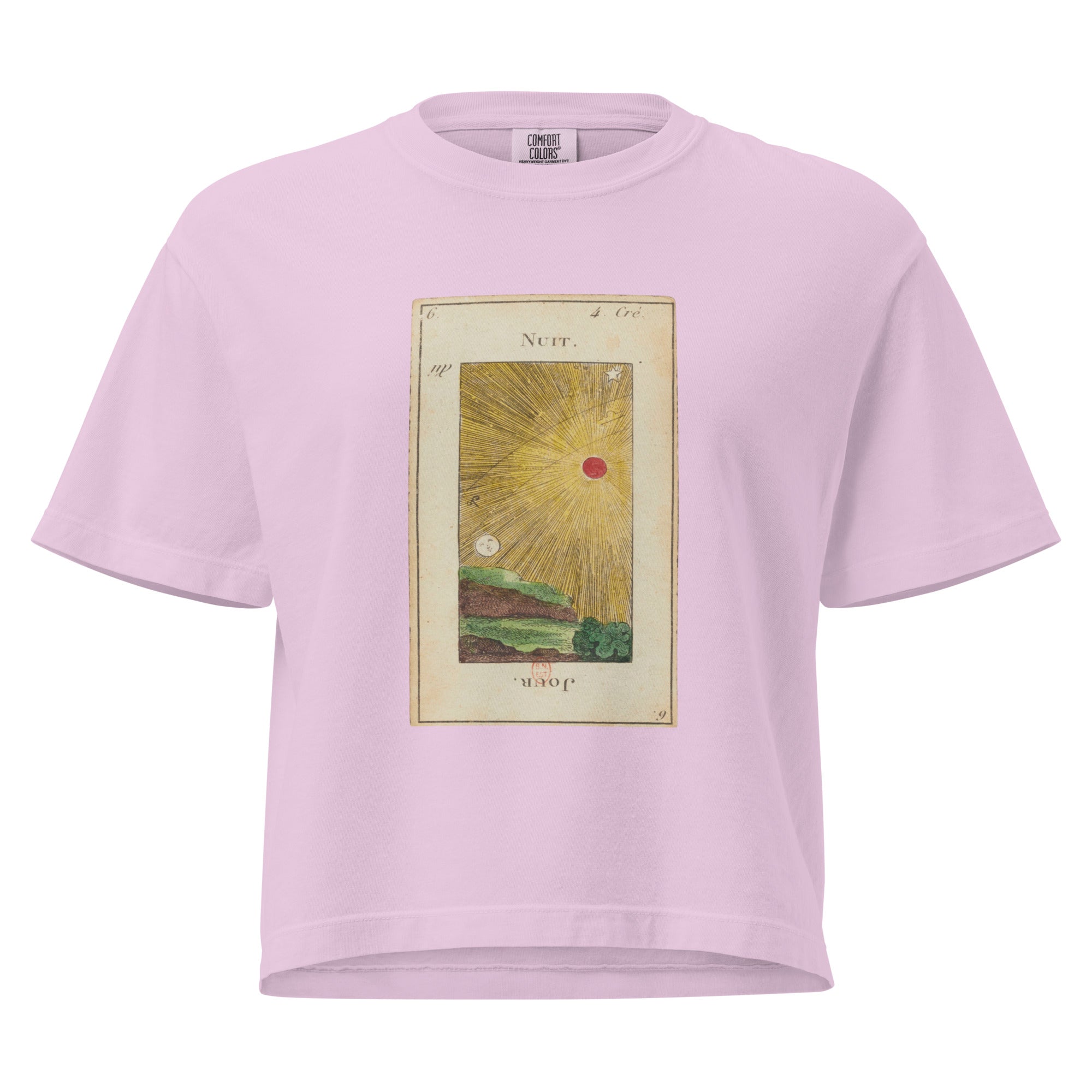Vintage "Grand Etteilla" French Tarot "Day & Night" | Women’s Boxy Tee-Haus of Darkness, Haus of Light