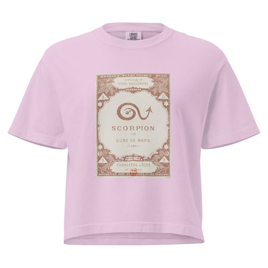 "Scorpio" Vintage French Astrology Oracle | Women's Boxy Tee-Haus of Darkness, Haus of Light