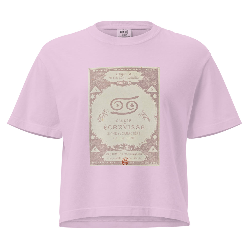 "Cancer" Vintage French Astrology Oracle | Women's Boxy Tee-Haus of Darkness, Haus of Light