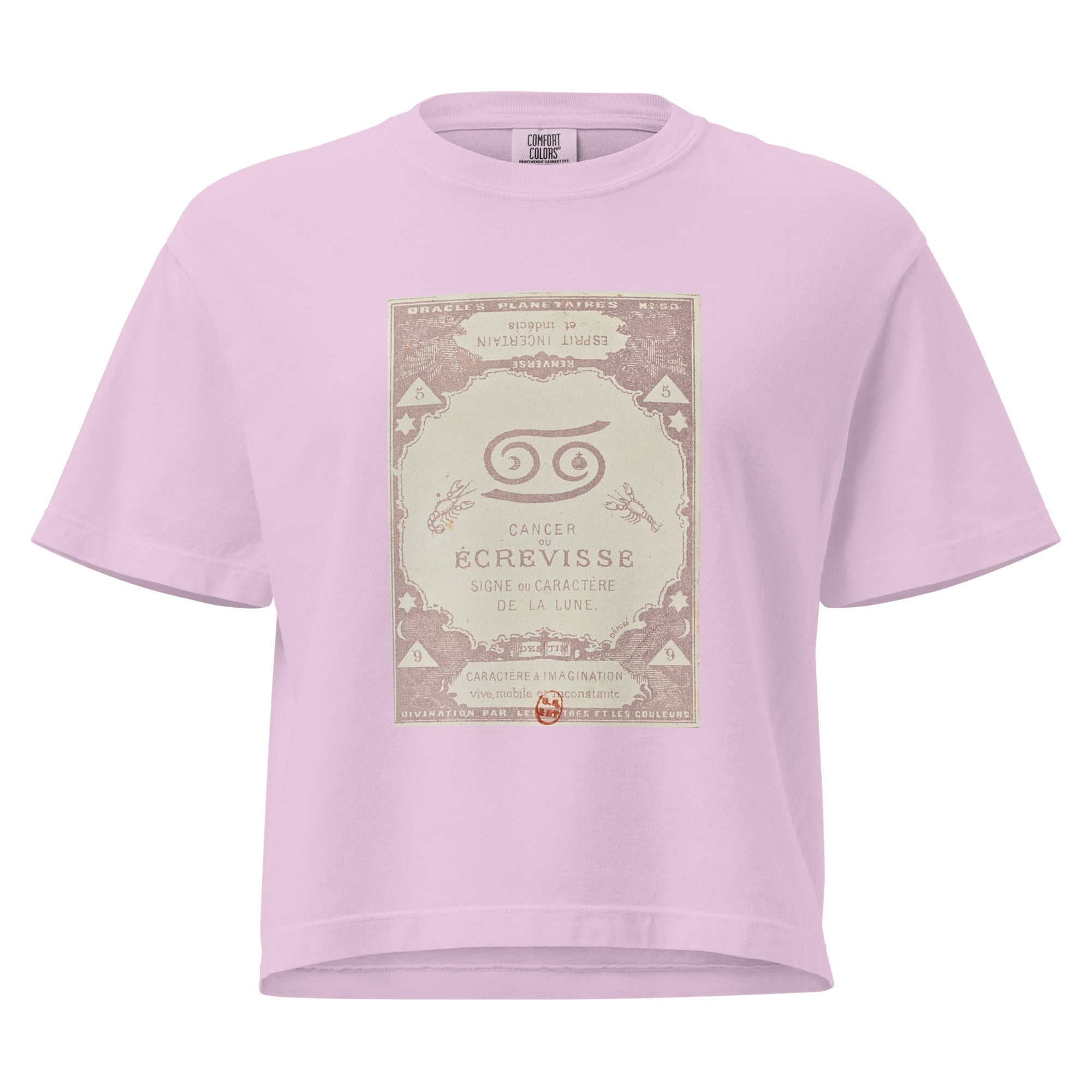 "Cancer" Vintage French Astrology Oracle | Women's Boxy Tee-Haus of Darkness, Haus of Light