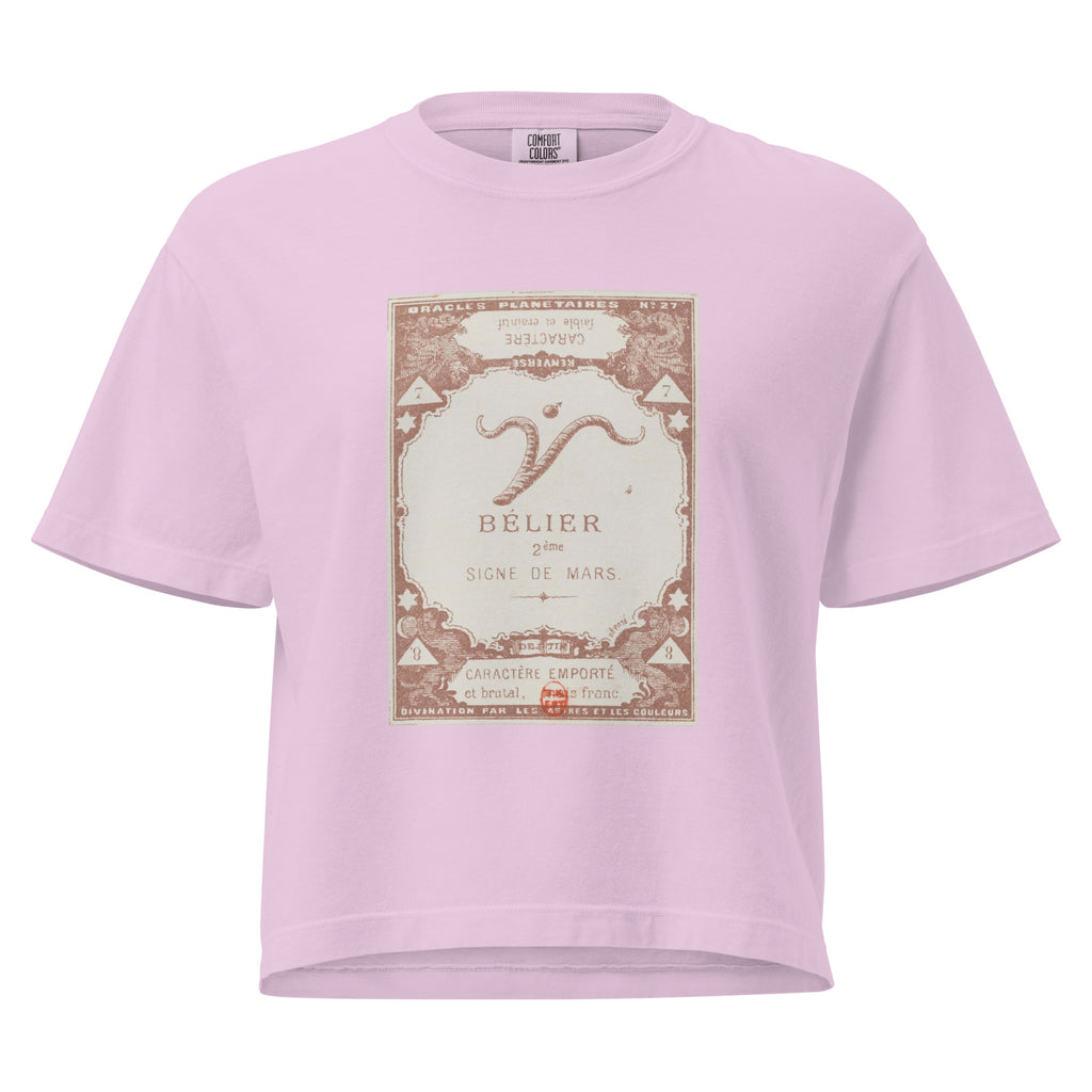"Aries" Vintage French Astrology Oracle | Women's Boxy Tee-Haus of Darkness, Haus of Light