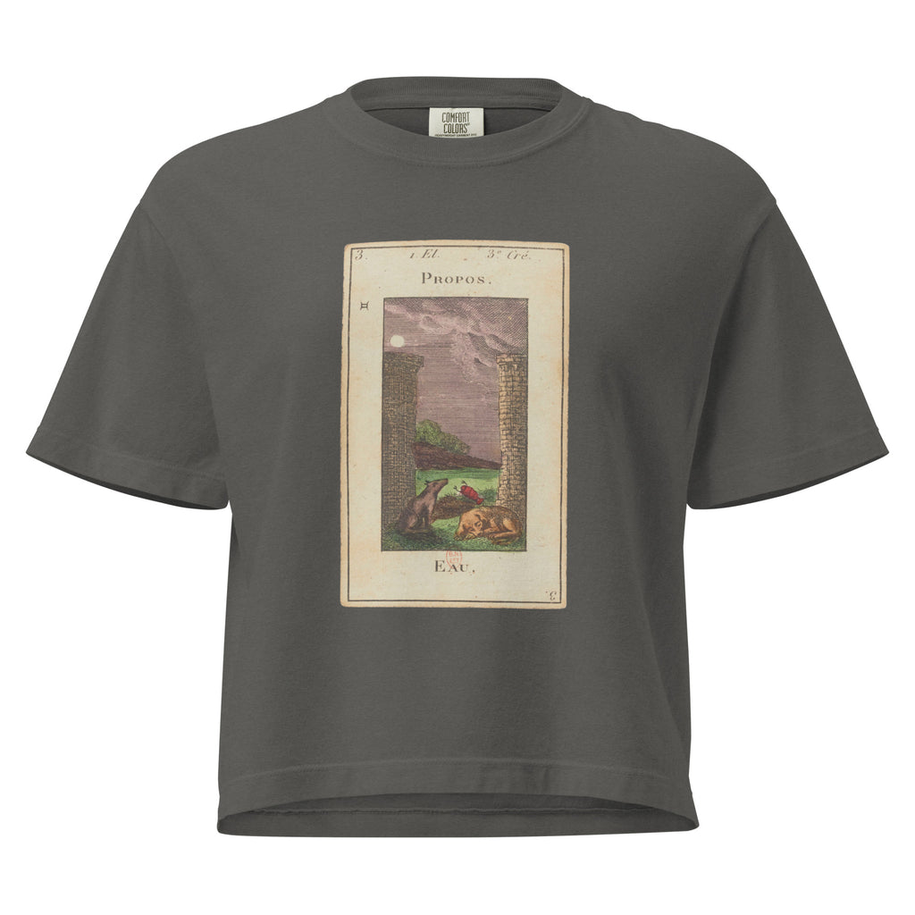 Vintage "Grand Etteilla" French Tarot "The Moon" | Women’s Boxy Tee-Haus of Darkness, Haus of Light