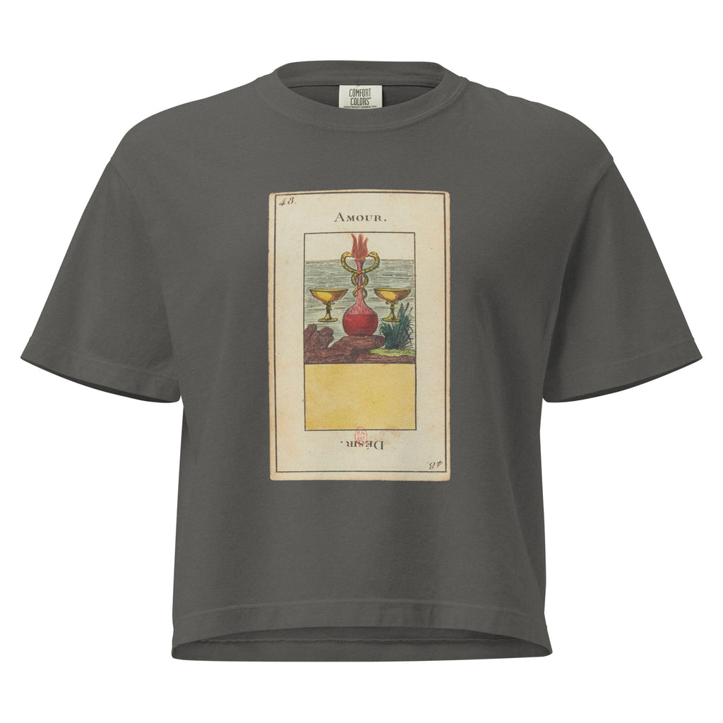 Vintage "Grand Etteilla" French Tarot "Love" | Women’s Boxy Tee-Haus of Darkness, Haus of Light