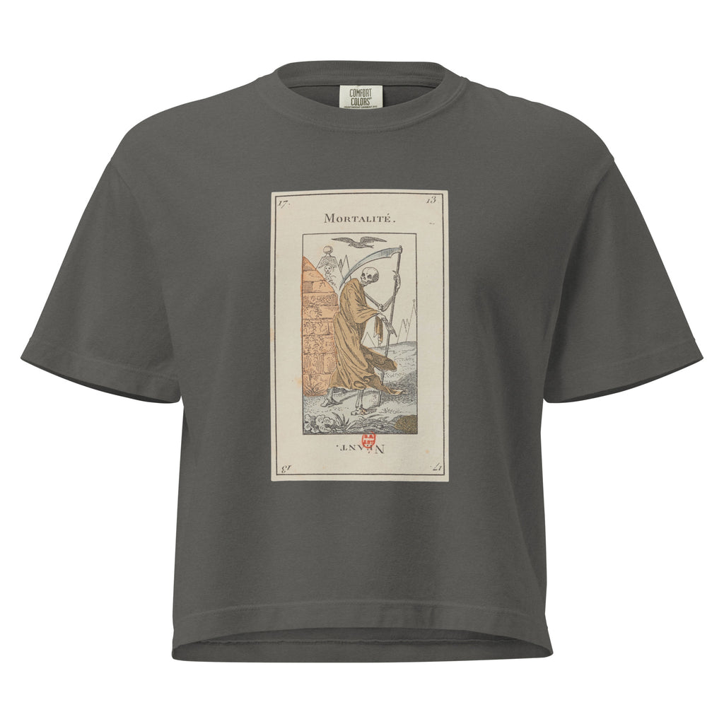 Vintage "Grand Etteilla" French Tarot "Death" | Women’s Boxy Tee-Haus of Darkness, Haus of Light