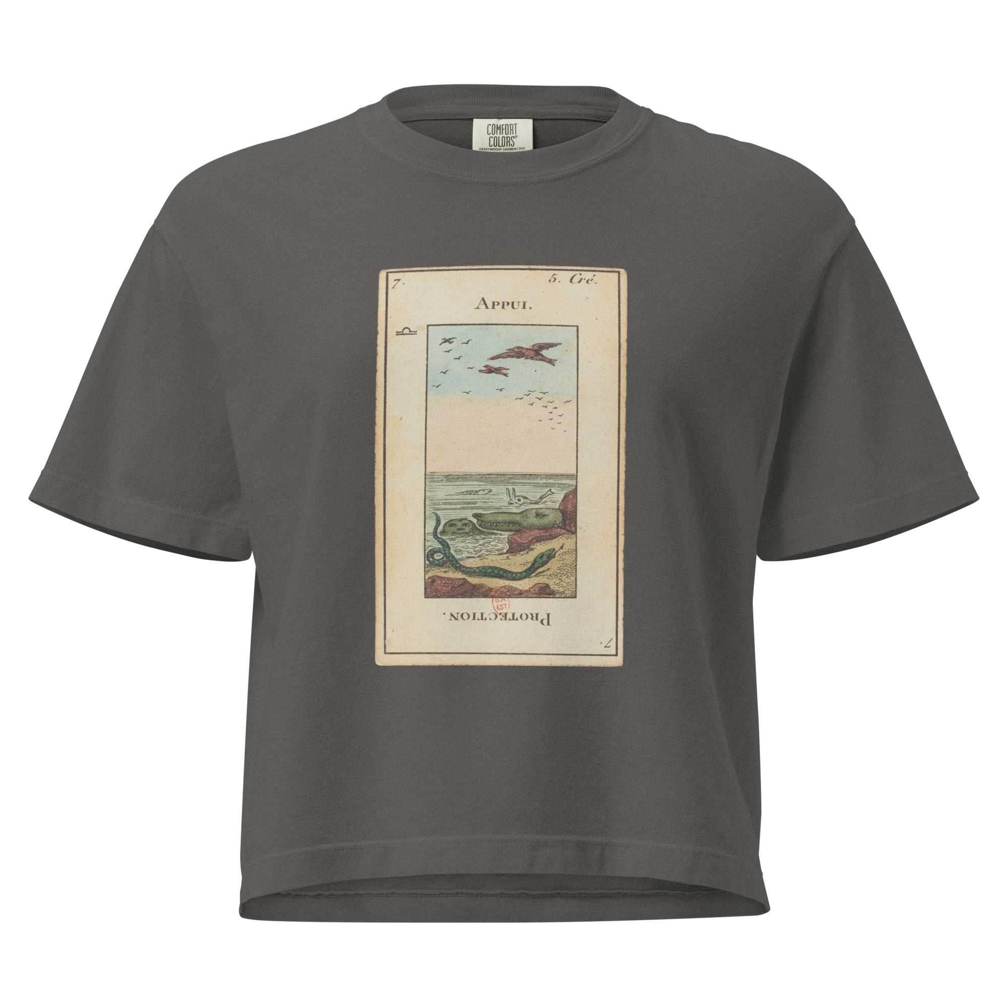Vintage "Grand Etteilla" French Tarot "Protection" | Women’s Boxy Tee-Haus of Darkness, Haus of Light