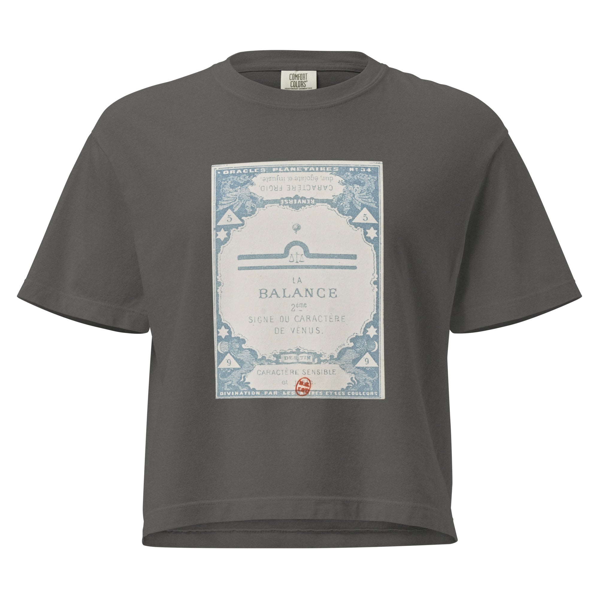 "Libra" Vintage French Astrology Oracle | Women's Boxy Tee-Haus of Darkness, Haus of Light
