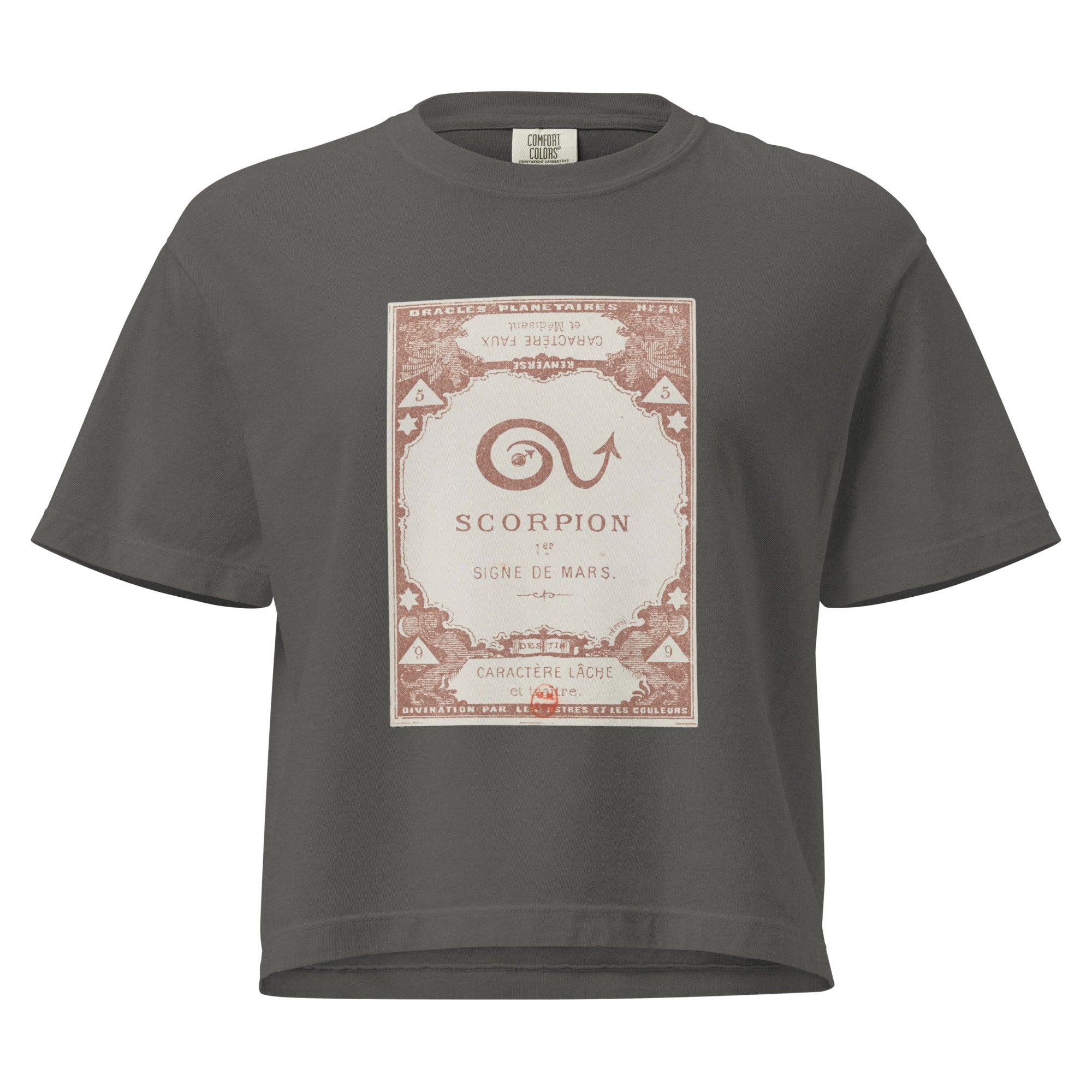 "Scorpio" Vintage French Astrology Oracle | Women's Boxy Tee-Haus of Darkness, Haus of Light