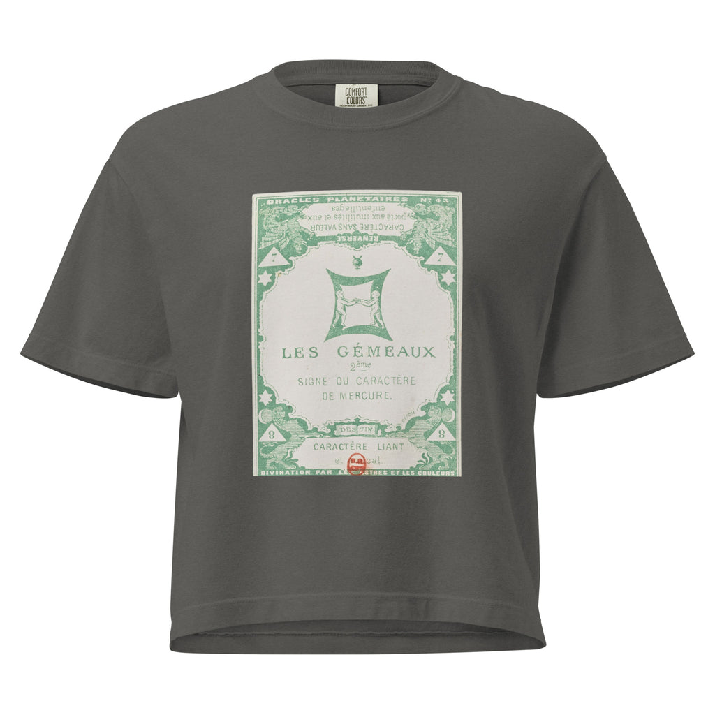 "Gemini" Vintage French Astrology Oracle | Women's Boxy Tee-Haus of Darkness, Haus of Light