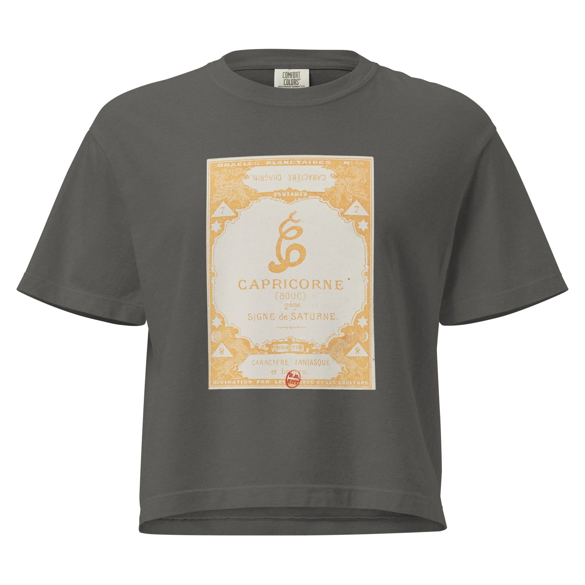 "Capricorn" Vintage French Astrology Oracle | Women's Boxy Tee-Haus of Darkness, Haus of Light