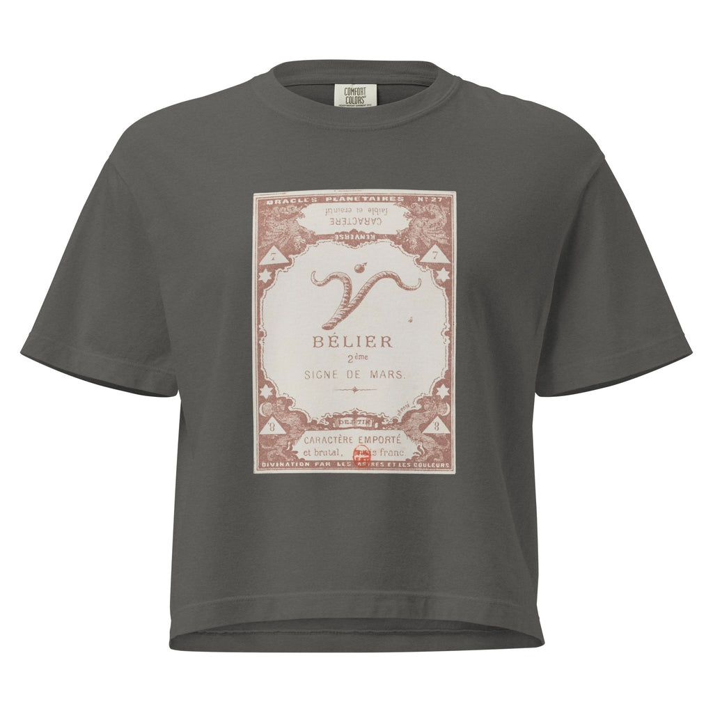 "Aries" Vintage French Astrology Oracle | Women's Boxy Tee-Haus of Darkness, Haus of Light