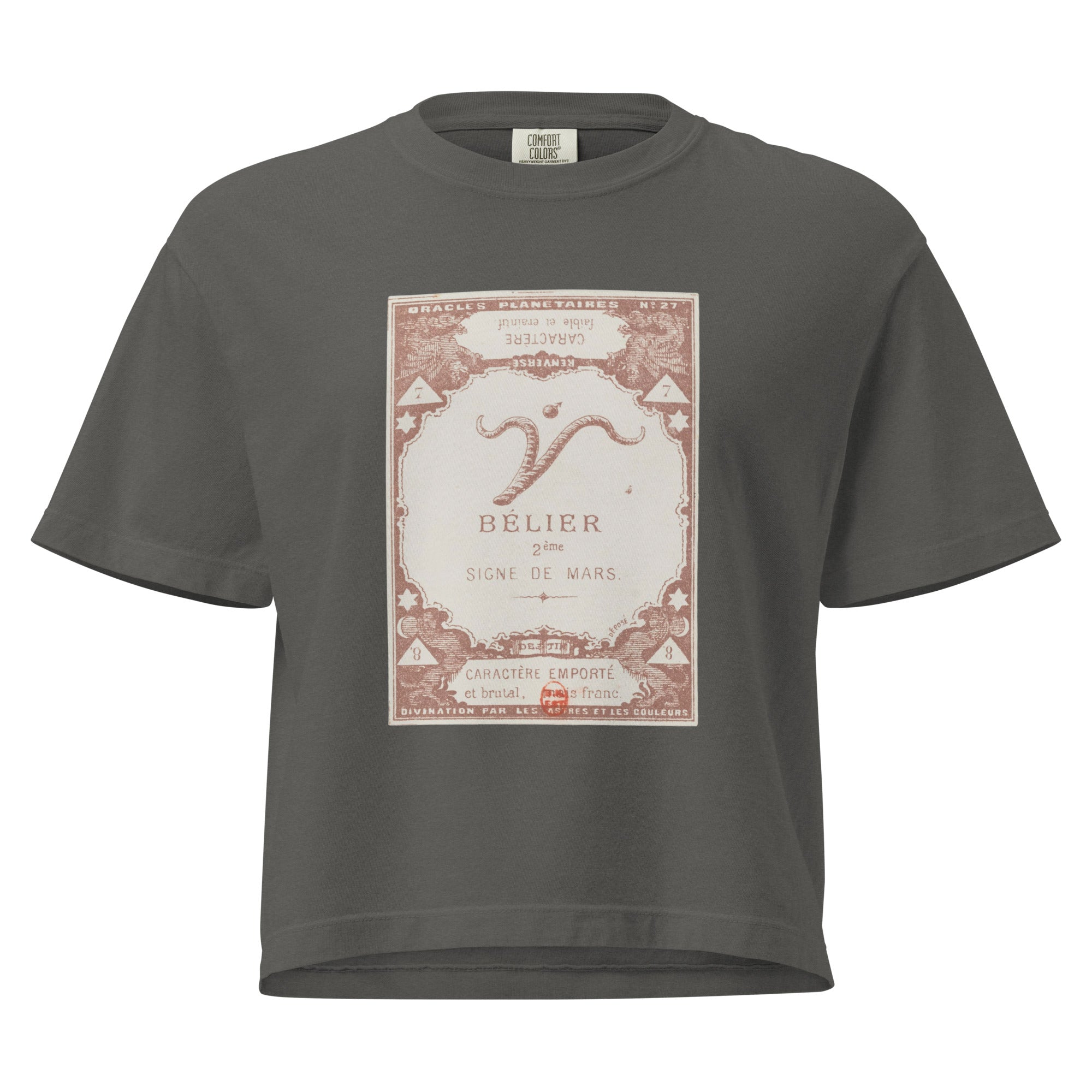 "Aries" Vintage French Astrology Oracle | Women's Boxy Tee-Haus of Darkness, Haus of Light