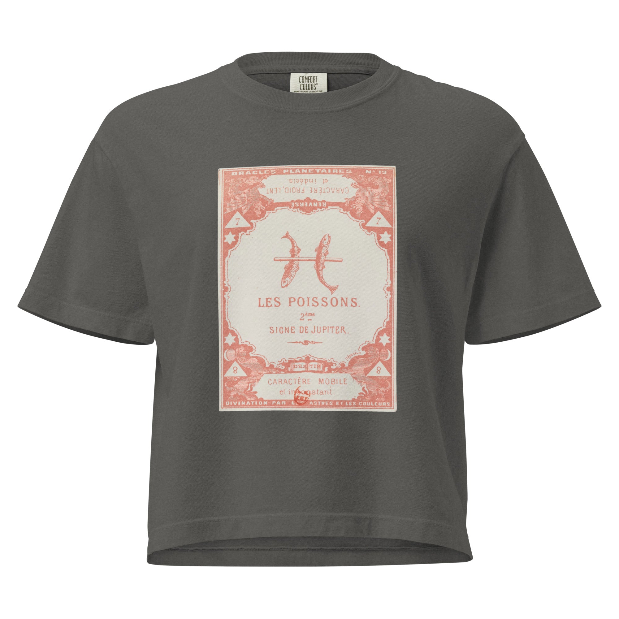 "Pisces" Vintage French Astrology Oracle | Women's Boxy Tee-Haus of Darkness, Haus of Light