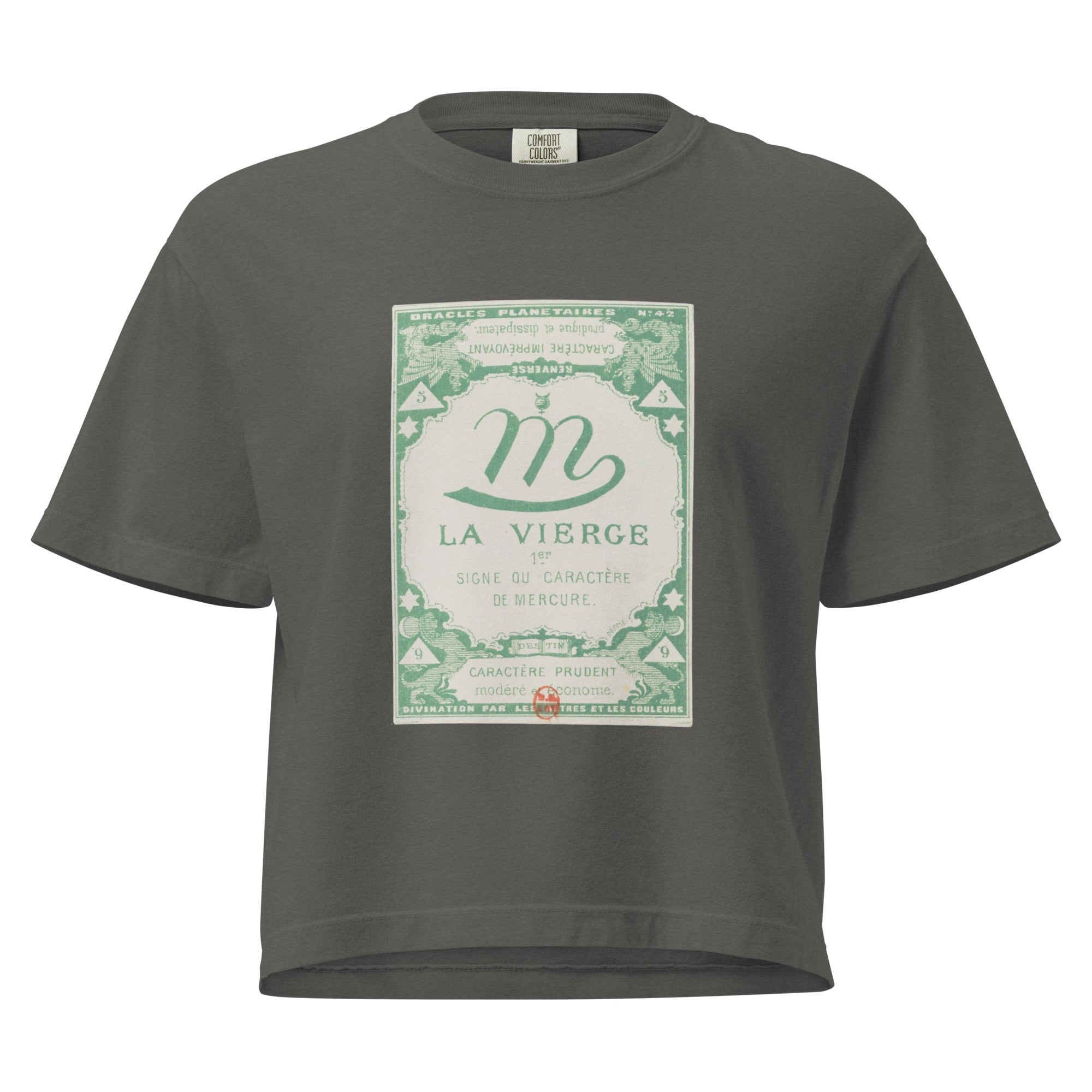 "Virgo" Vintage French Astrology Oracle | Women's Boxy Tee-Haus of Darkness, Haus of Light