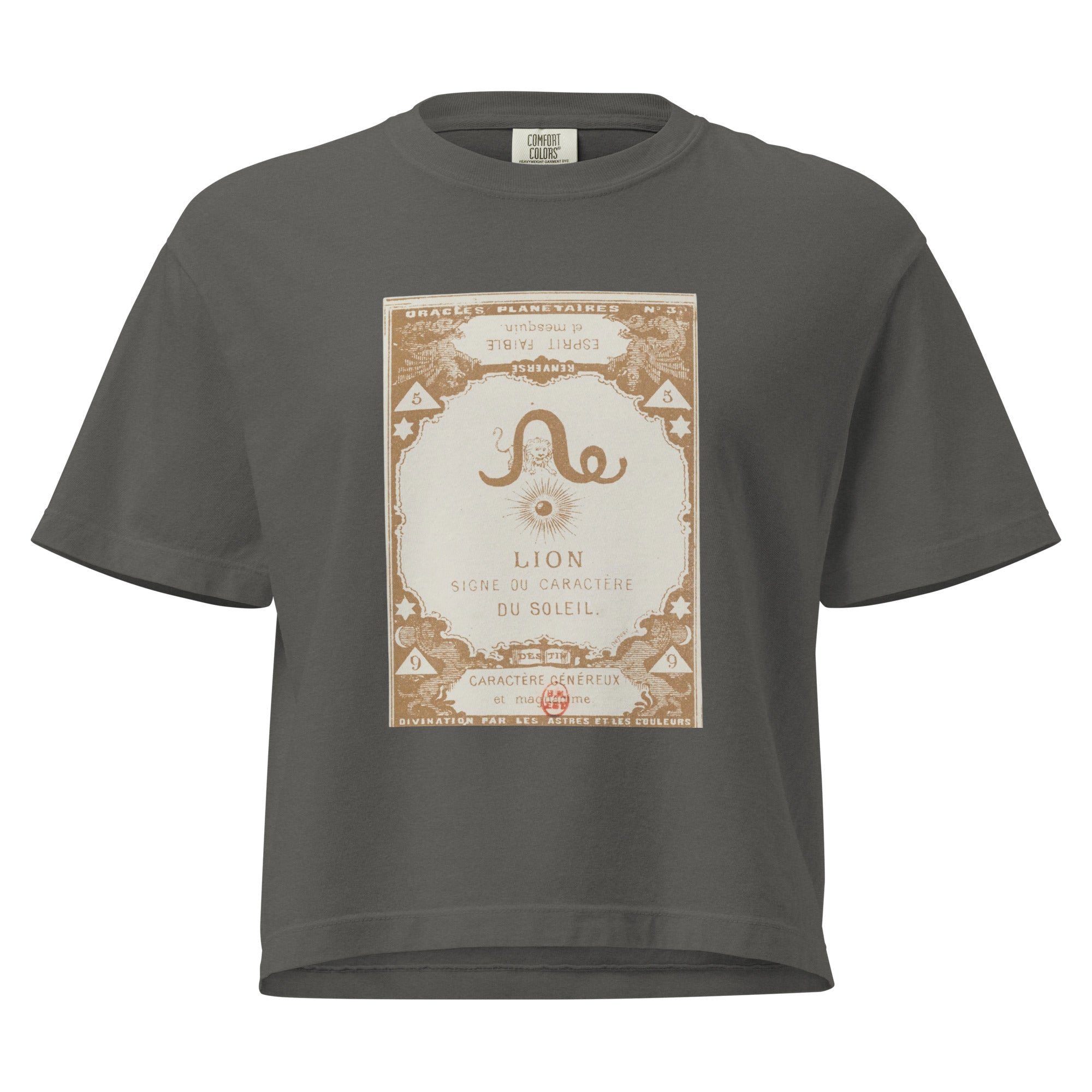 "Leo" Vintage French Astrology Oracle | Women's Boxy Tee-Haus of Darkness, Haus of Light