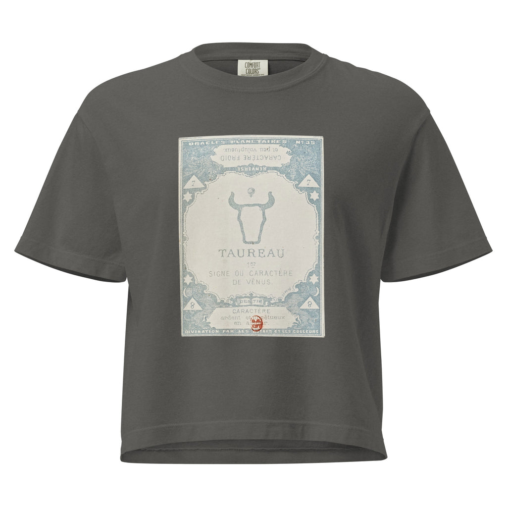 "Taurus" Vintage French Astrology Oracle | Women's Boxy Tee-Haus of Darkness, Haus of Light