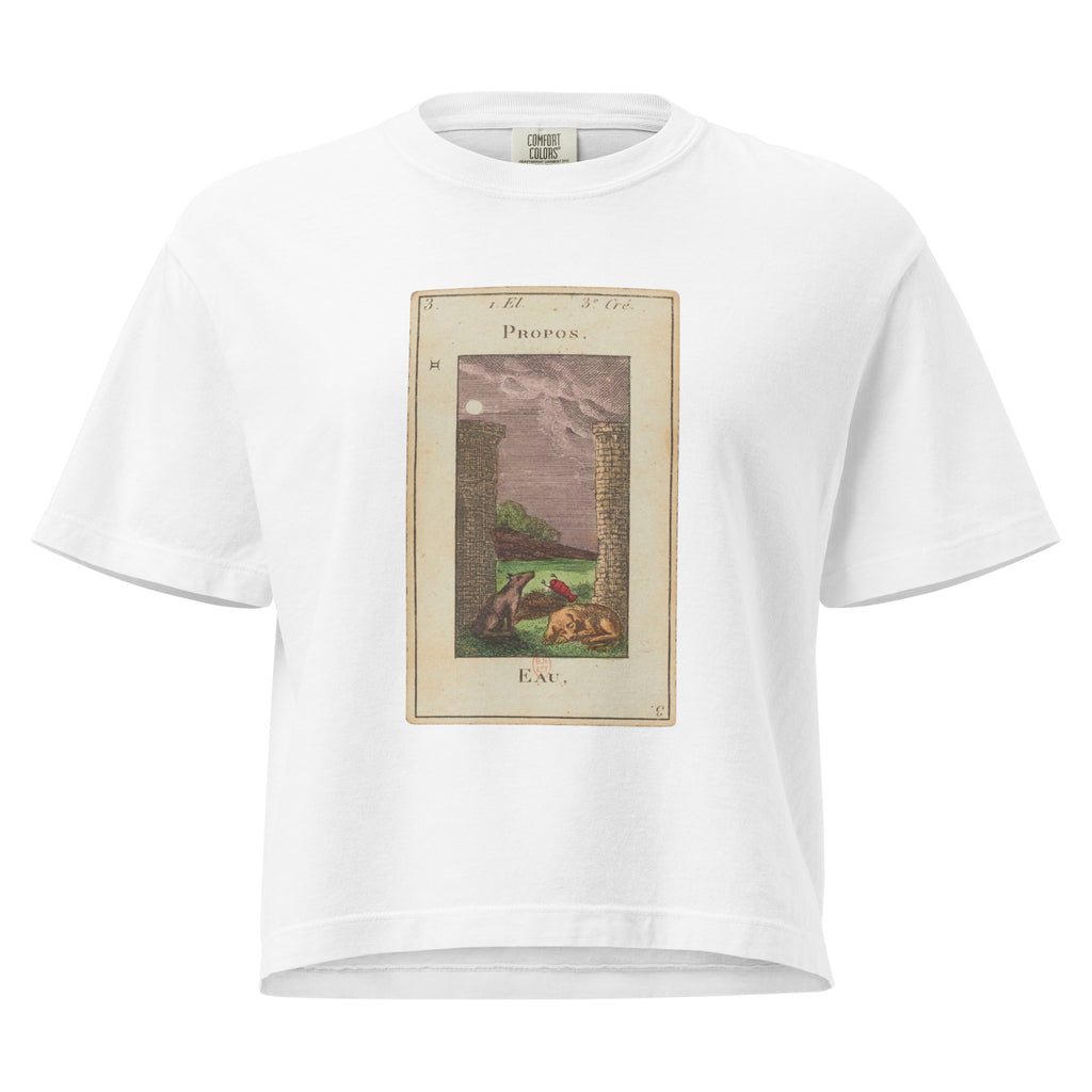 Vintage "Grand Etteilla" French Tarot "The Moon" | Women’s Boxy Tee-Haus of Darkness, Haus of Light