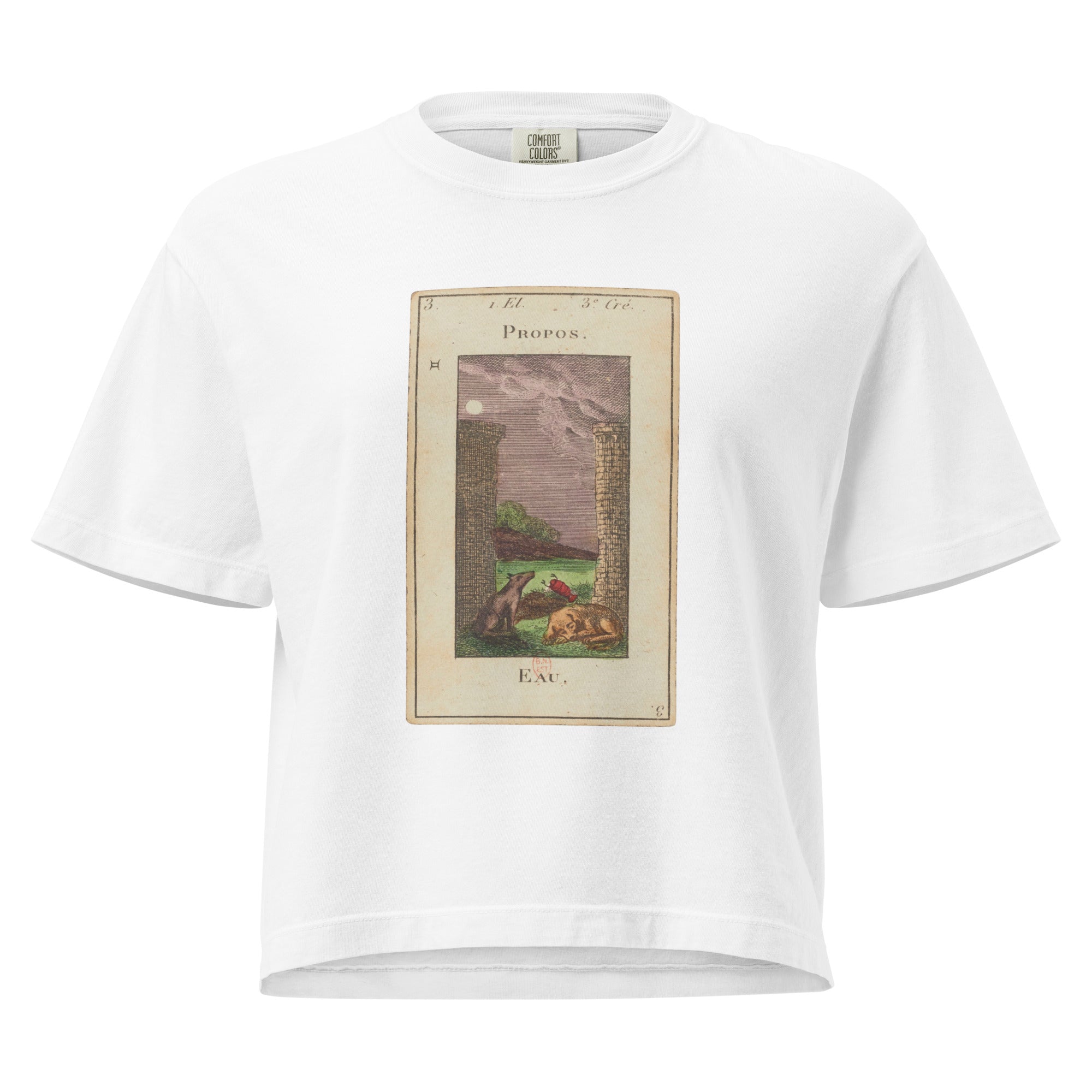 Vintage "Grand Etteilla" French Tarot "The Moon" | Women’s Boxy Tee-Haus of Darkness, Haus of Light