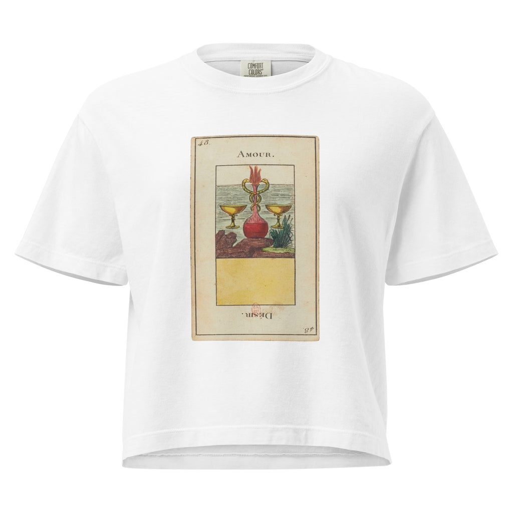 Vintage "Grand Etteilla" French Tarot "Love" | Women’s Boxy Tee-Haus of Darkness, Haus of Light