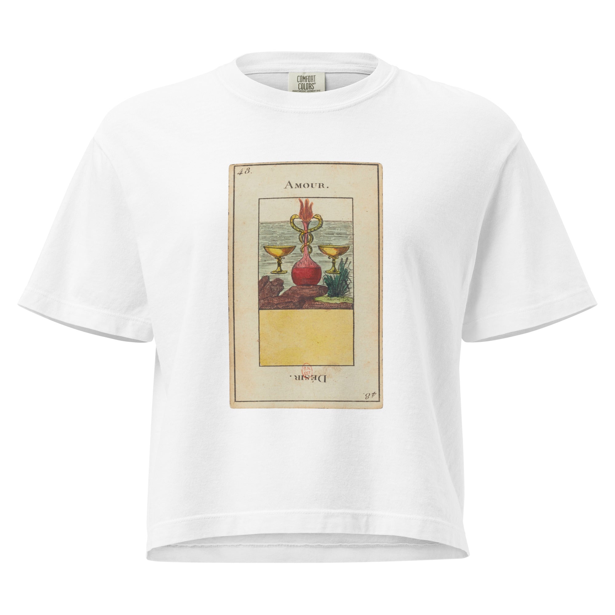 Vintage "Grand Etteilla" French Tarot "Love" | Women’s Boxy Tee-Haus of Darkness, Haus of Light