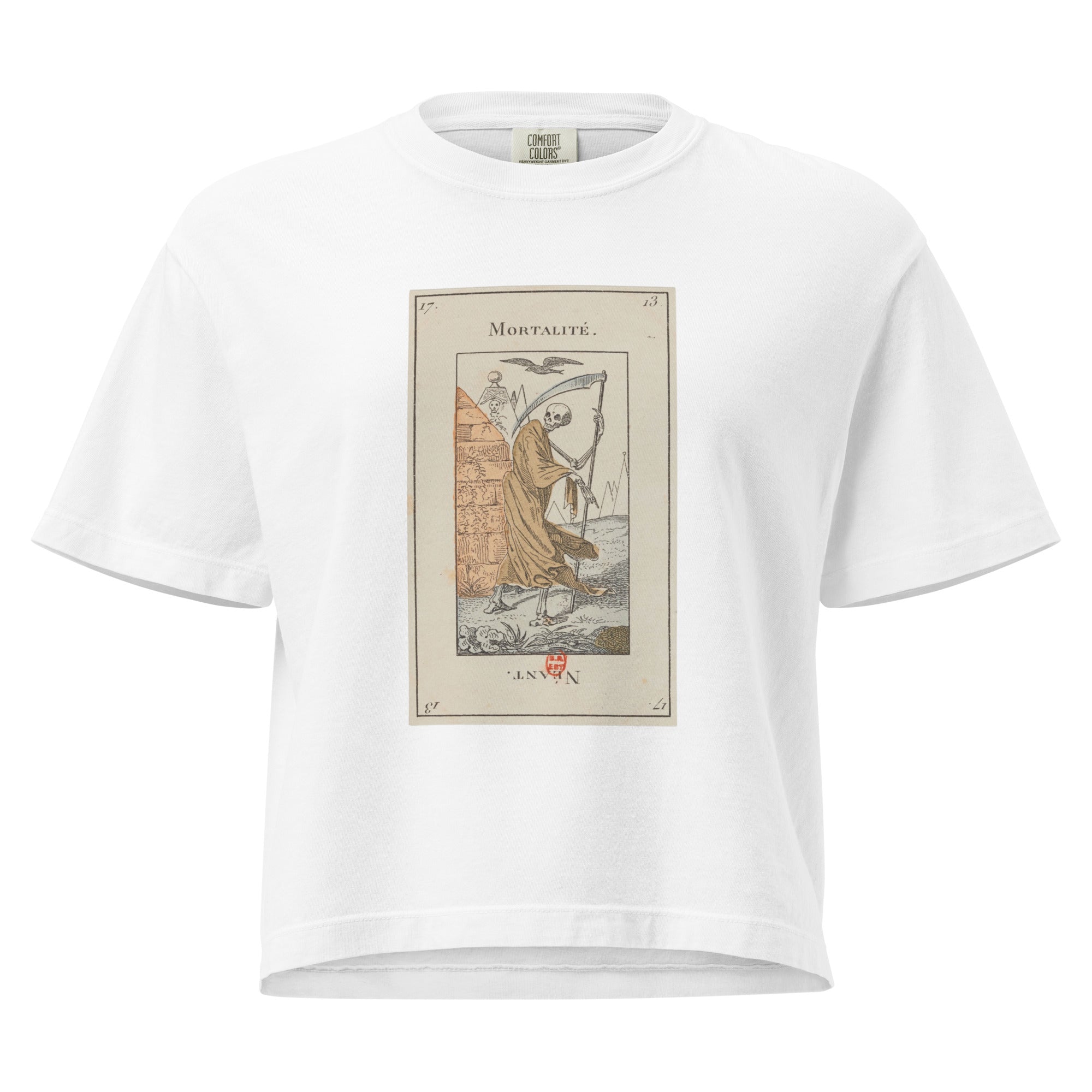 Vintage "Grand Etteilla" French Tarot "Death" | Women’s Boxy Tee-Haus of Darkness, Haus of Light