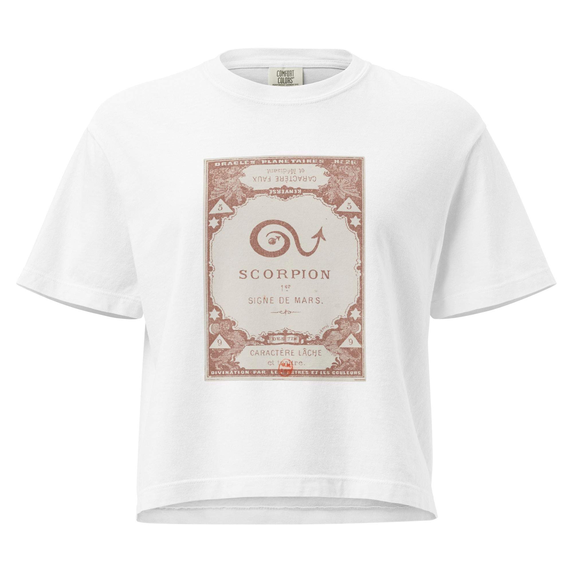 "Scorpio" Vintage French Astrology Oracle | Women's Boxy Tee-Haus of Darkness, Haus of Light