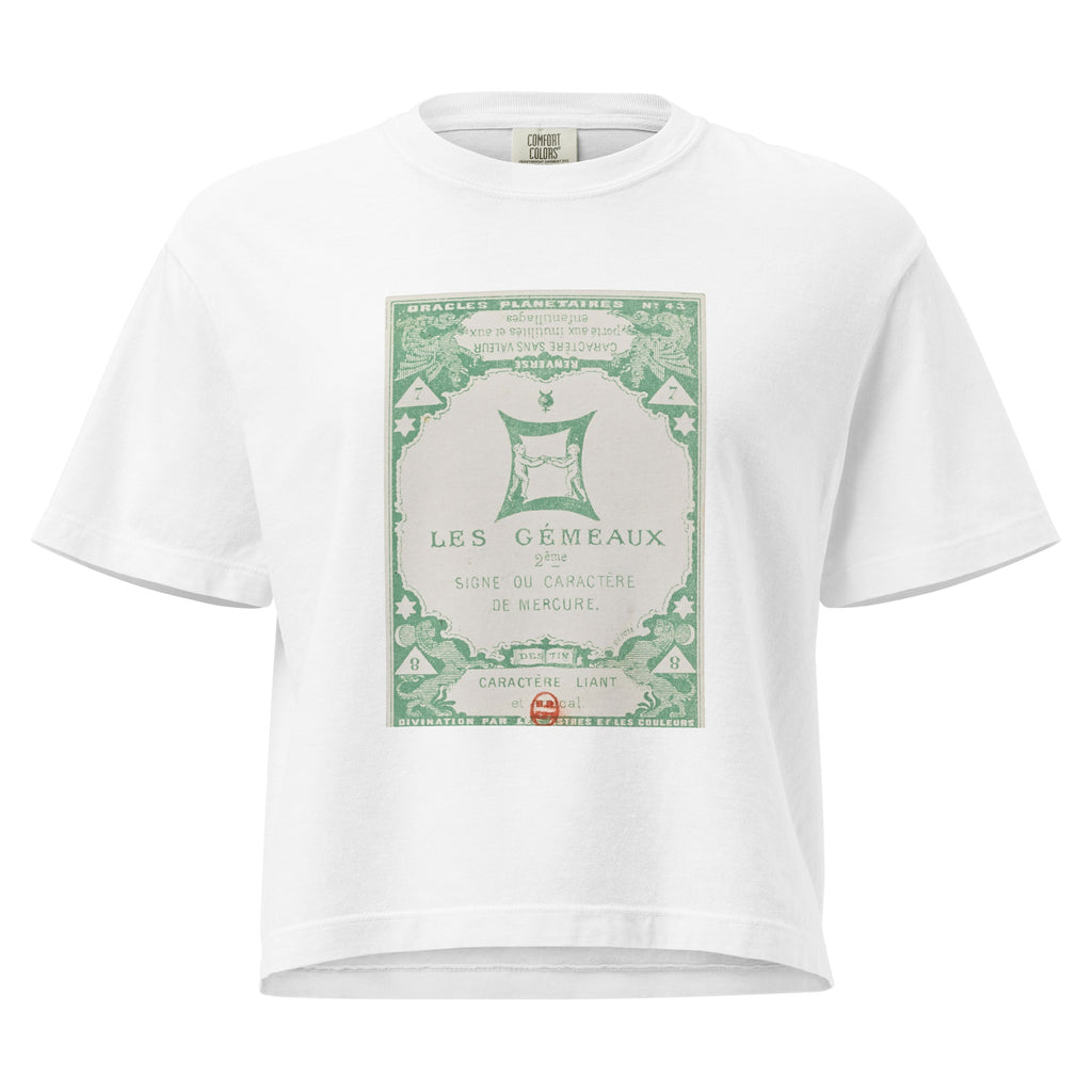 "Gemini" Vintage French Astrology Oracle | Women's Boxy Tee-Haus of Darkness, Haus of Light