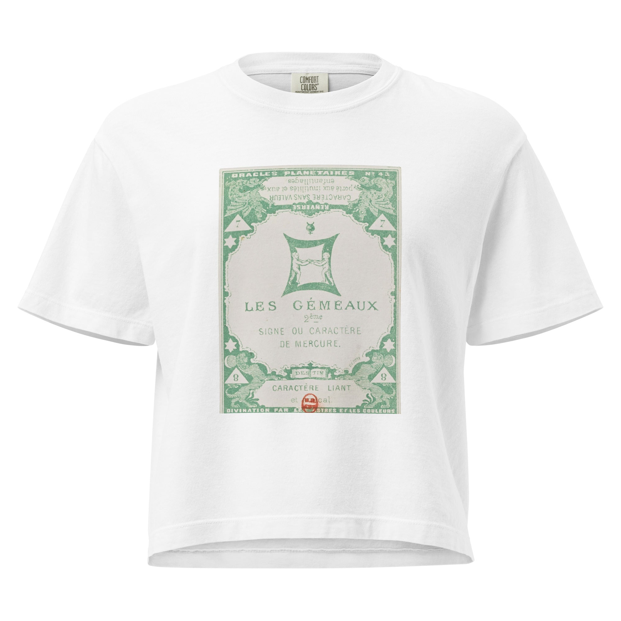 "Gemini" Vintage French Astrology Oracle | Women's Boxy Tee-Haus of Darkness, Haus of Light