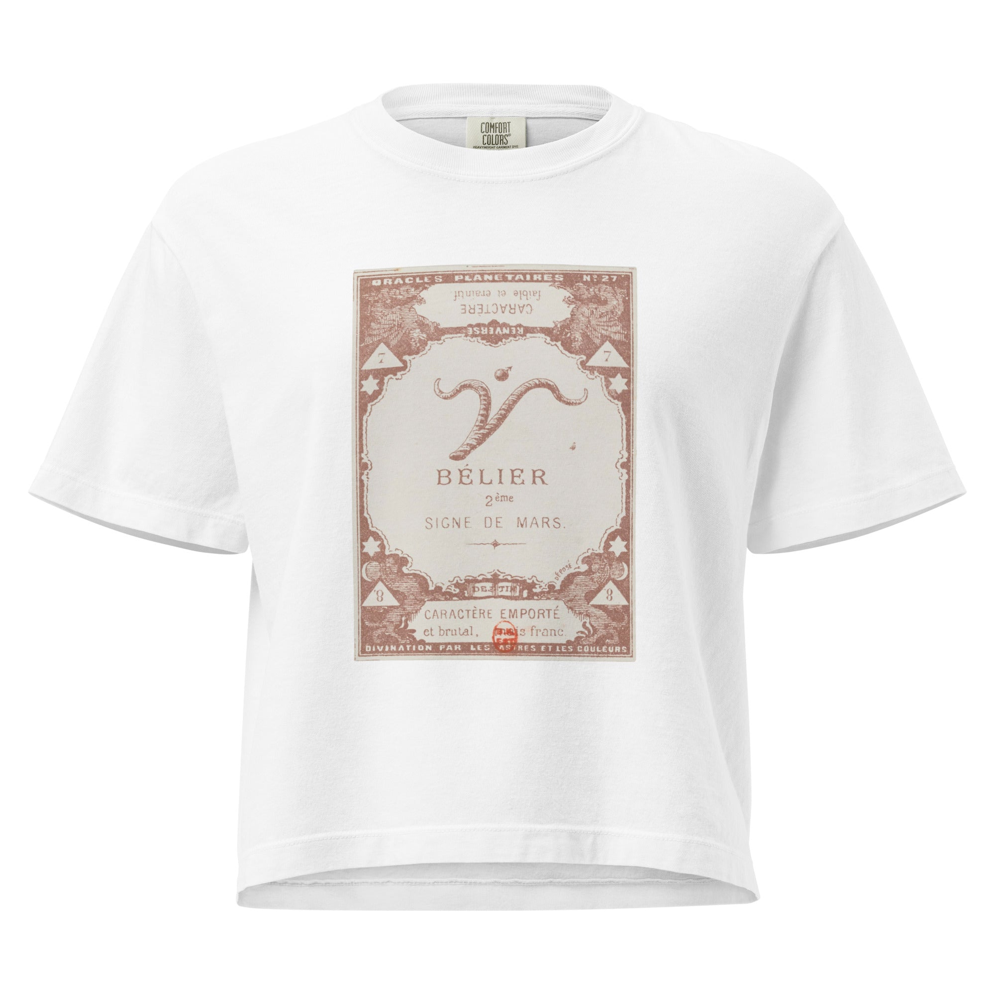 "Aries" Vintage French Astrology Oracle | Women's Boxy Tee-Haus of Darkness, Haus of Light