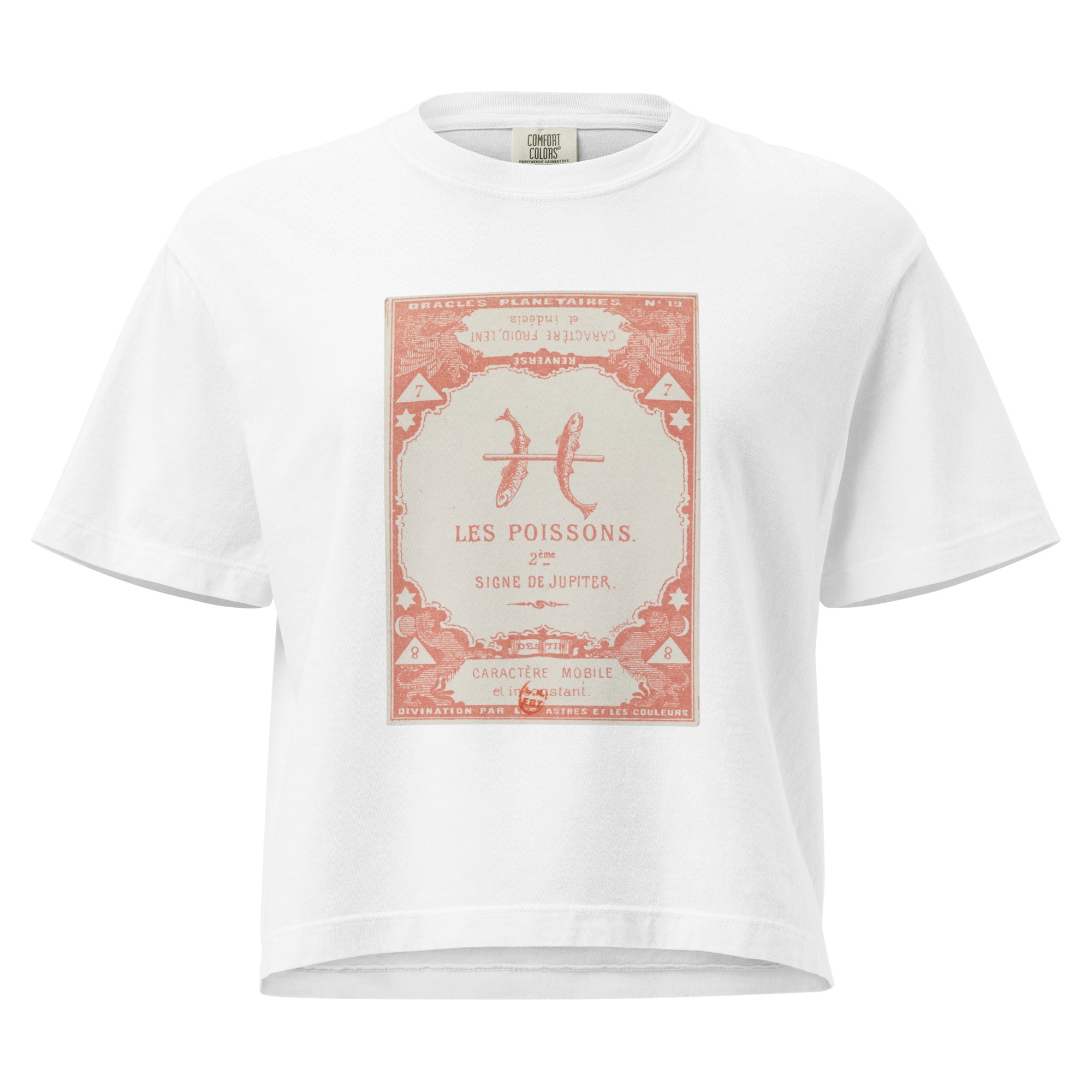 "Pisces" Vintage French Astrology Oracle | Women's Boxy Tee-Haus of Darkness, Haus of Light