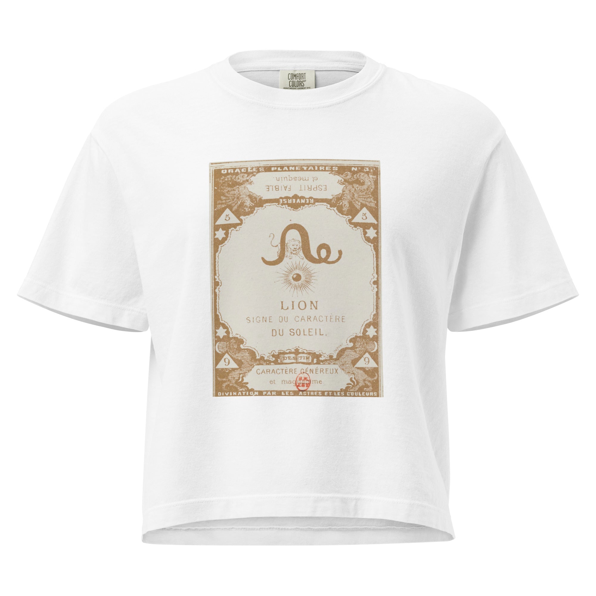 "Leo" Vintage French Astrology Oracle | Women's Boxy Tee-Haus of Darkness, Haus of Light