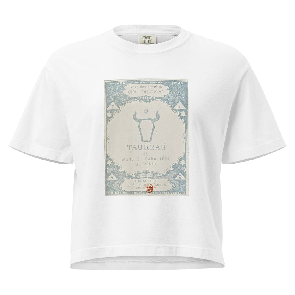 "Taurus" Vintage French Astrology Oracle | Women's Boxy Tee-Haus of Darkness, Haus of Light